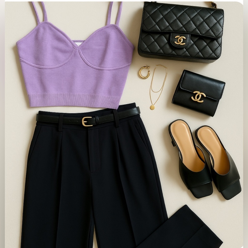 NWT The Drop Catalina Bralette Dusty Lavender Crop Top